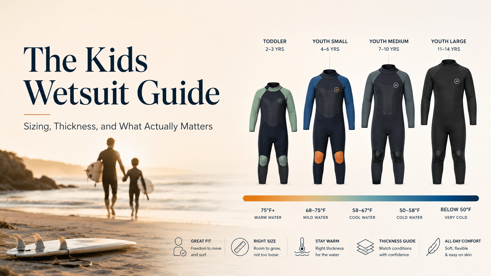 The Kids Wetsuit Guide: Sizing, Thickness, and What Actually Matters - Stoke Outlets