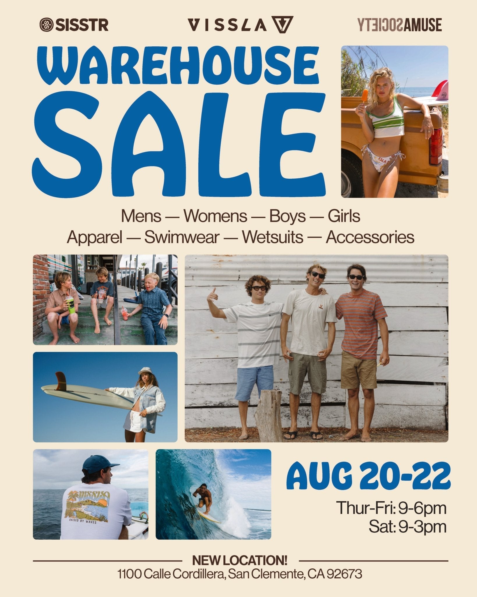 Three Brands, One Warehouse: SISSTR, Vissla & Amuse Society Sale Hits San Clemente - Stoke Outlets