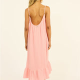 Sisstr Beach Cruiser Woven Midi Dress, Coral Kiss - Stoke Outlets