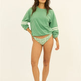 Sisstr Beach Drifter Terry Long Sleeve Crew, Sea Green - Stoke Outlets