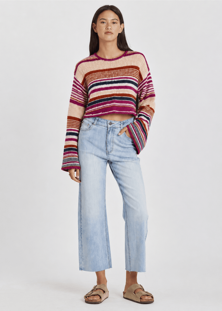 Sisstr Currey Lane Knit Sweater, Plumeria - Stoke Outlets