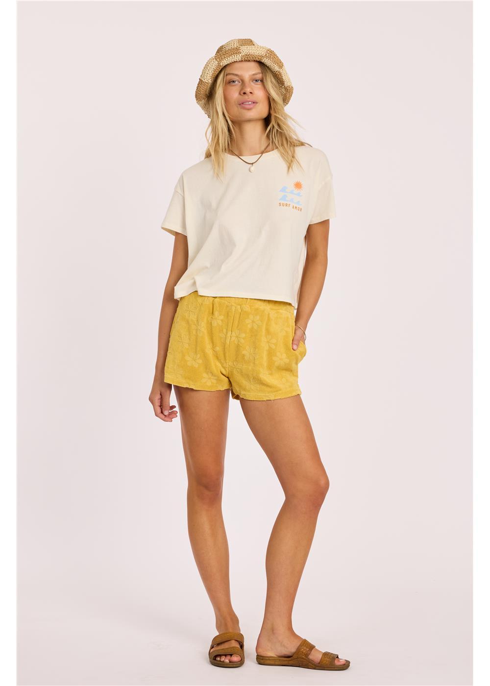 Sisstr DAYBREAK CROP SS KNIT TEE-MUL - Stoke Outlets