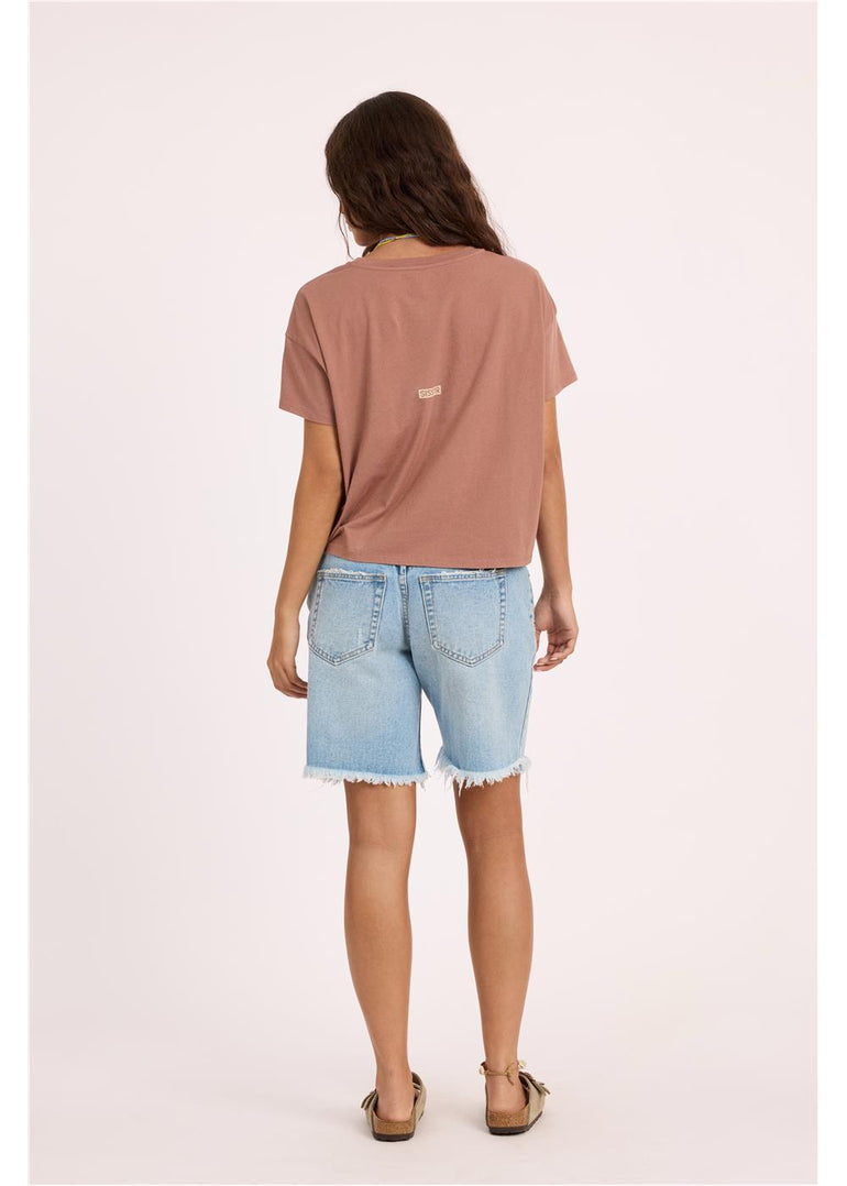 Sisstr DAYBREAK CROP SS KNIT TEE-MUR - Stoke Outlets