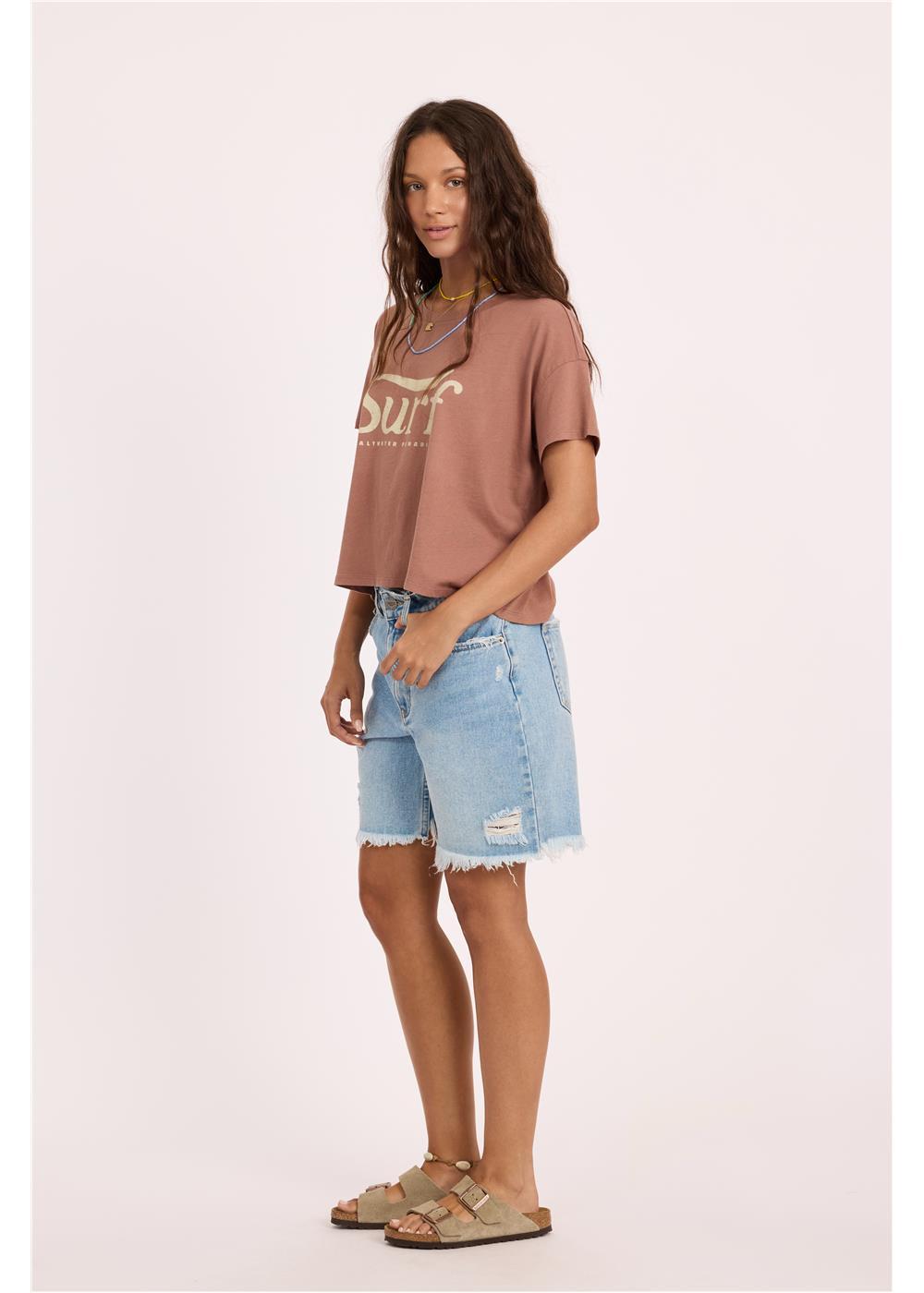 Sisstr DAYBREAK CROP SS KNIT TEE-MUR - Stoke Outlets