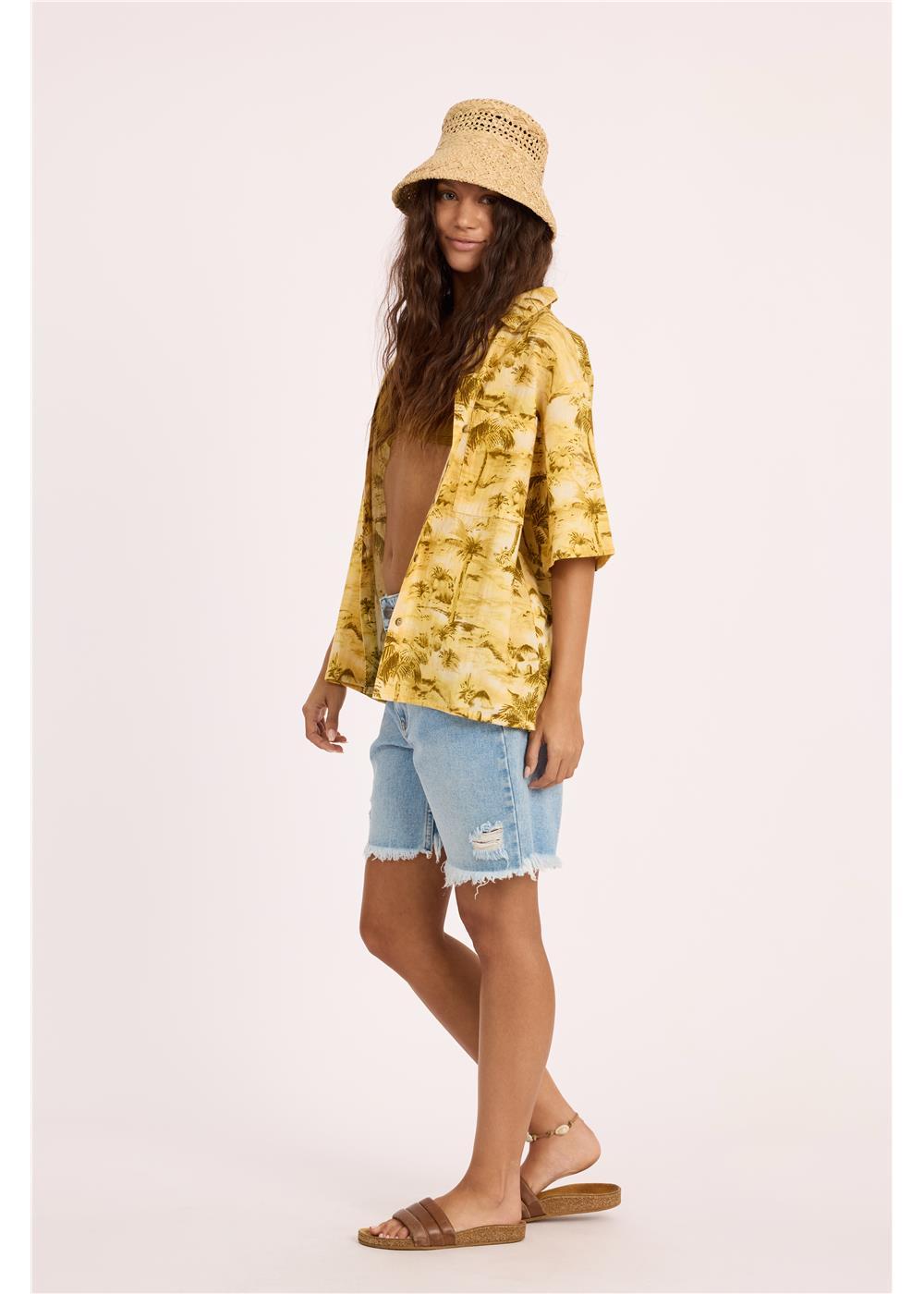 Sisstr DISTANT SHORES SS WOVEN TOP-SLL - Stoke Outlets