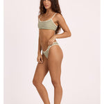 Sisstr Good Times Reversible High Hip Swim Bottom, Seaweed - Stoke Outlets
