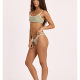 Sisstr Good Times Reversible High Hip Swim Bottom, Seaweed - Stoke Outlets