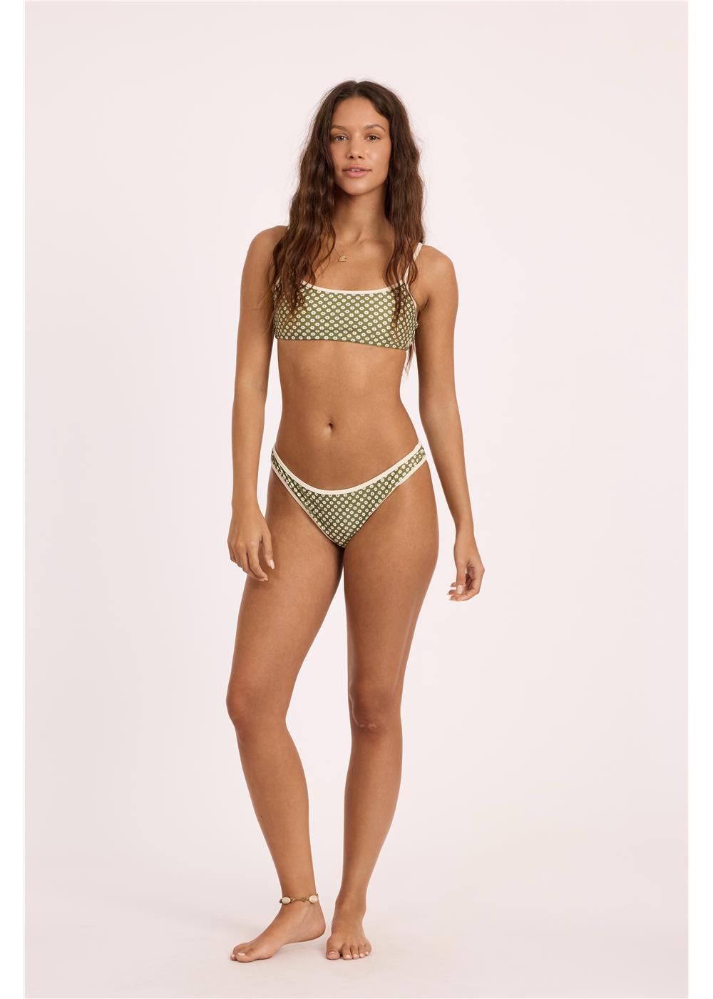 Sisstr Good Times Reversible High Hip Swim Bottom, Seaweed - Stoke Outlets