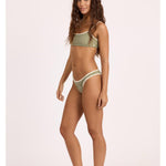 Sisstr Good Times Reversible High Hip Swim Bottom, Seaweed - Stoke Outlets