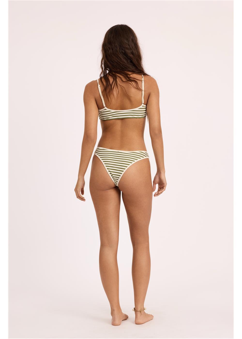 Sisstr Good Times Reversible High Hip Swim Bottom, Seaweed - Stoke Outlets