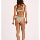 Sisstr Good Times Reversible High Hip Swim Bottom, Seaweed - Stoke Outlets