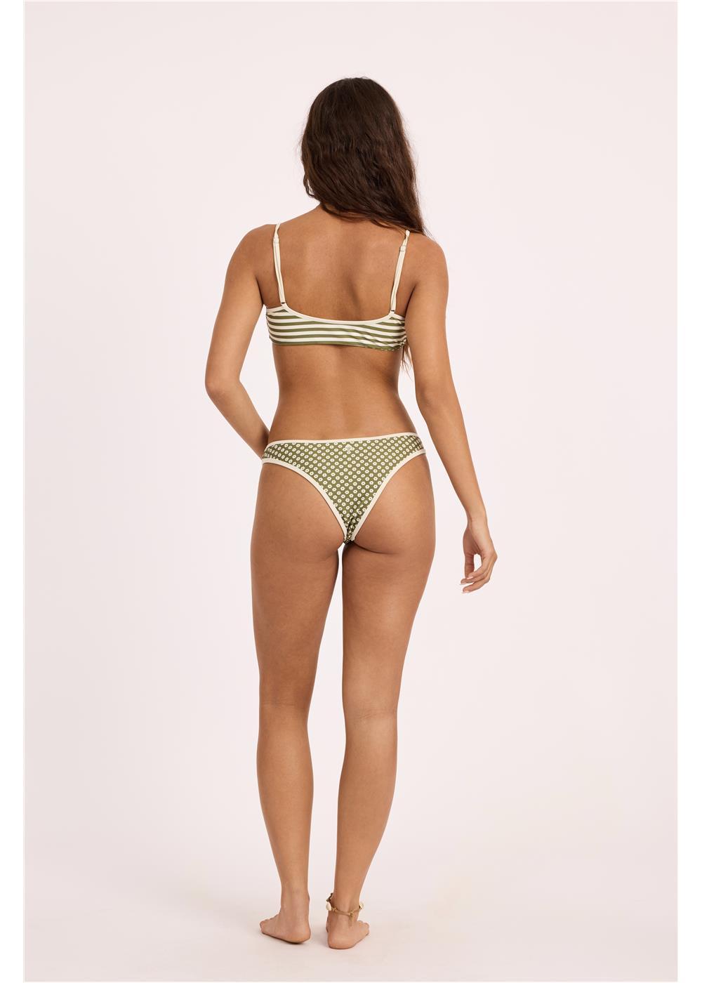 Sisstr Good Times Reversible High Hip Swim Bottom, Seaweed - Stoke Outlets