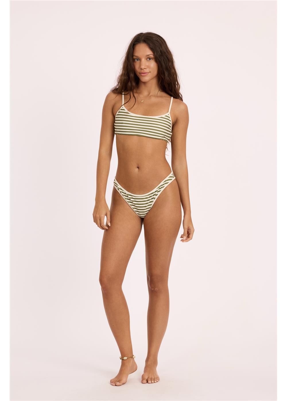 Sisstr Good Times Reversible High Hip Swim Bottom, Seaweed - Stoke Outlets