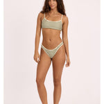 Sisstr Good Times Reversible High Hip Swim Bottom, Seaweed - Stoke Outlets