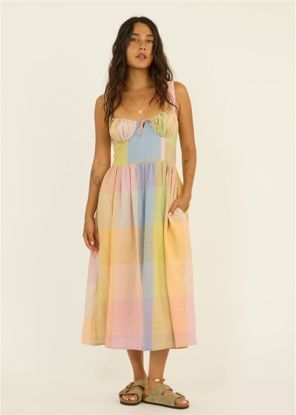 Sisstr Hello Sunshine Woven Midi Dress, Multi - Stoke Outlets
