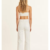Sisstr Kellyn Denim Woven Pant, Vintage White - Stoke Outlets