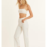 Sisstr Kellyn Denim Woven Pant, Vintage White - Stoke Outlets