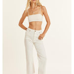Sisstr Kellyn Denim Woven Pant, Vintage White - Stoke Outlets
