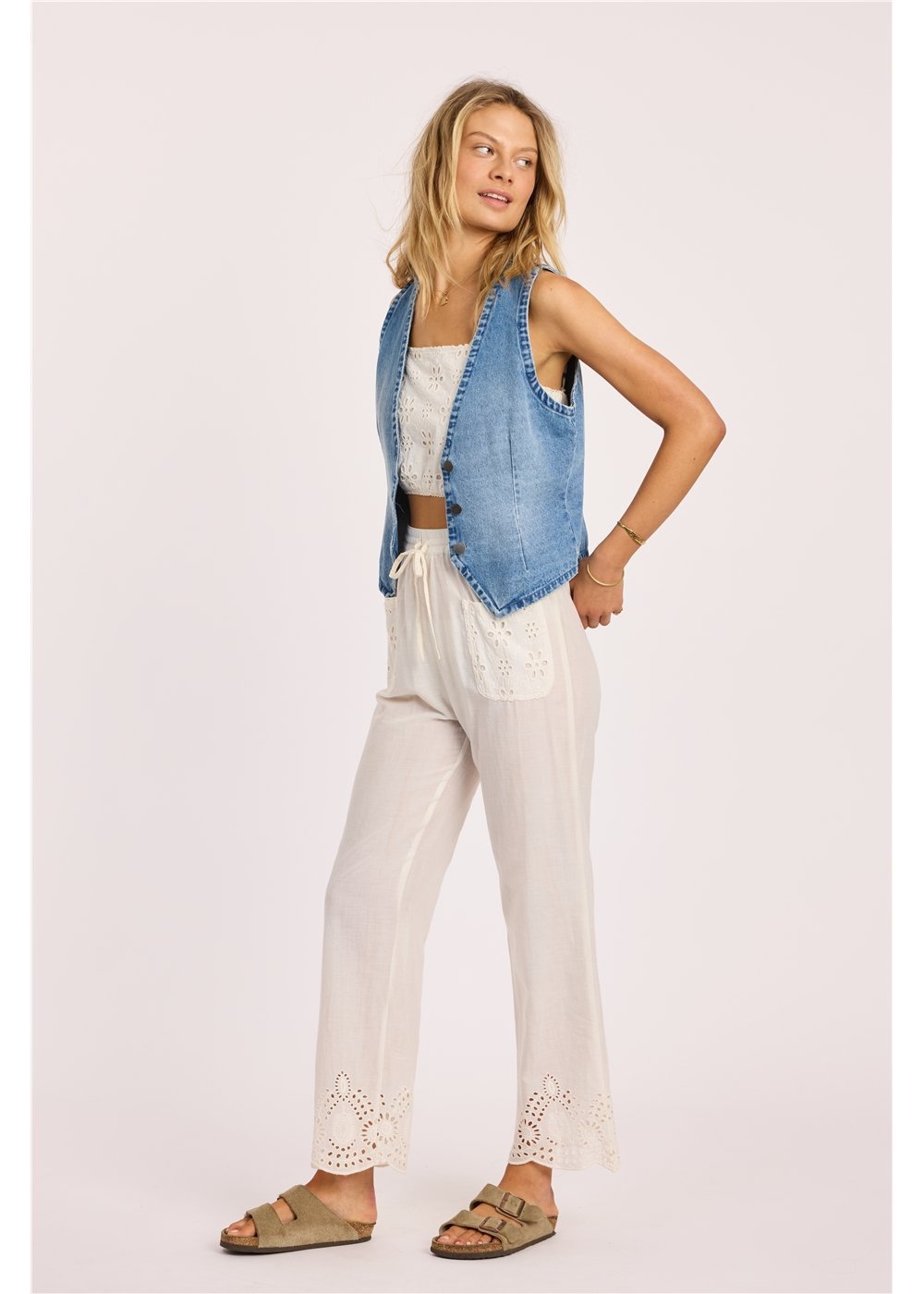 Sisstr KINDA BLUE WOVEN VEST-IND - Stoke Outlets