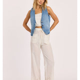 Sisstr KINDA BLUE WOVEN VEST-IND - Stoke Outlets