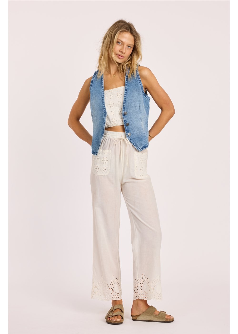 Sisstr KINDA BLUE WOVEN VEST-IND - Stoke Outlets