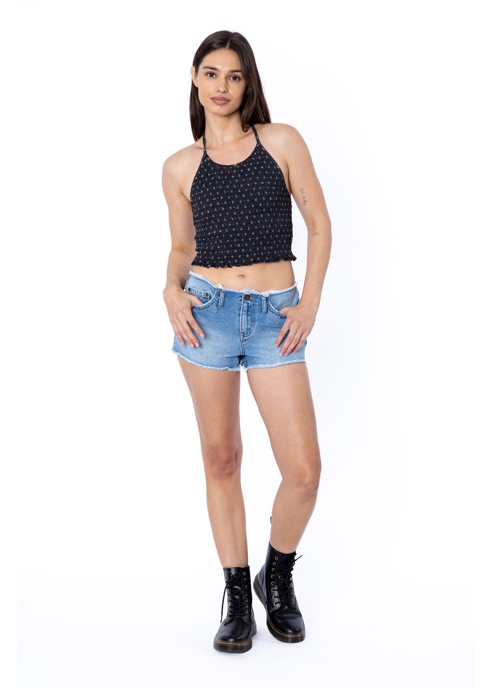 SISSTR LA PAZ KNIT HALTER TOP - BLK - Stoke Outlets