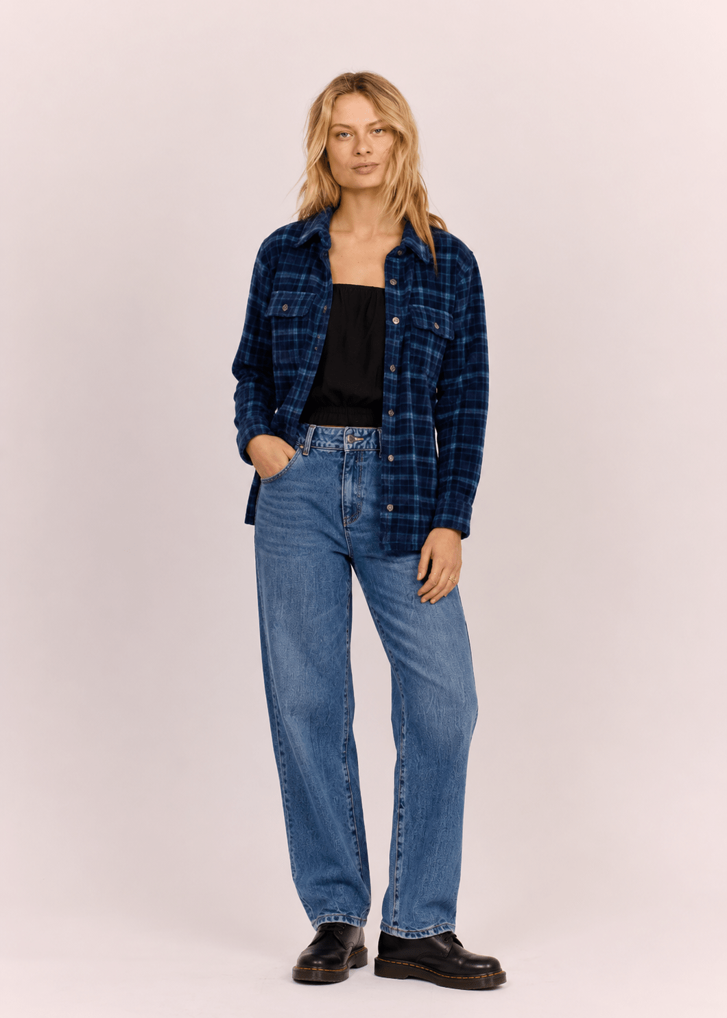 Sisstr Michelle Long Sleeve Woven Top, Aqua - Stoke Outlets
