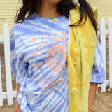 Sisstr Peace Out Short Sleeve Knit Tee, Blissful Blue - Stoke Outlets