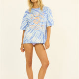 Sisstr Peace Out Short Sleeve Knit Tee, Blissful Blue - Stoke Outlets