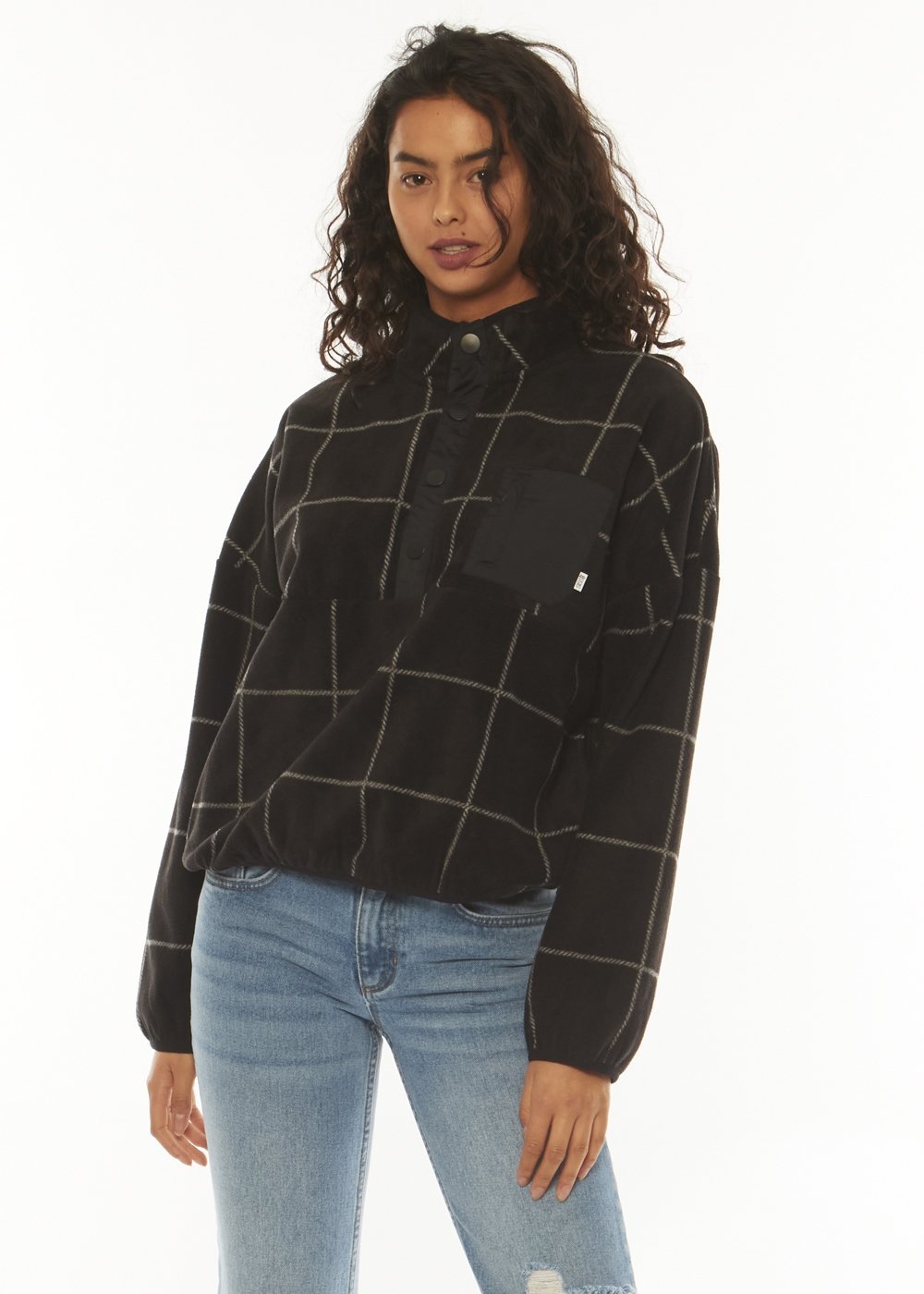 SISSTR POWDER PULL OVER FLEECE - BLK - Stoke Outlets
