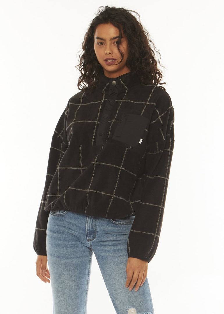 SISSTR POWDER PULL OVER FLEECE - BLK - Stoke Outlets
