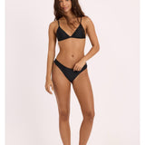 Sisstr Seeker Solid High Hip Swim Bottom, Black - Stoke Outlets
