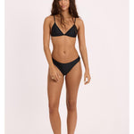 Sisstr Seeker Solid High Hip Swim Bottom, Black - Stoke Outlets
