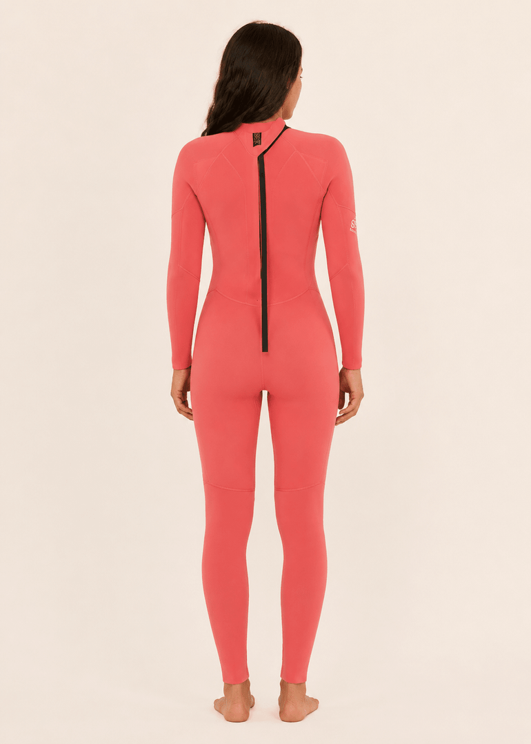Sisstr Seven Seas 3/2 Back Zip Full Suit, Pink Hibiscus - Stoke Outlets