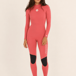 Sisstr Seven Seas 3/2 Back Zip Full Suit, Pink Hibiscus - Stoke Outlets