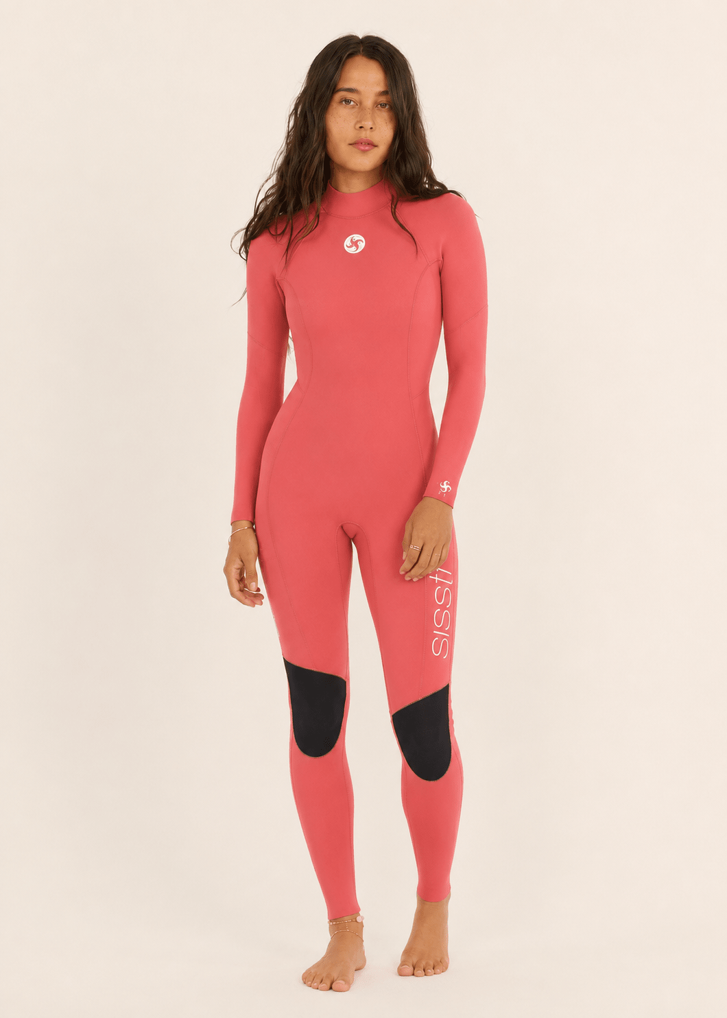Sisstr Seven Seas 3/2 Back Zip Full Suit, Pink Hibiscus - Stoke Outlets