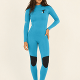 Sisstr Seven Seas 3/2 Chest Zip Full Suit, Aqua - Stoke Outlets