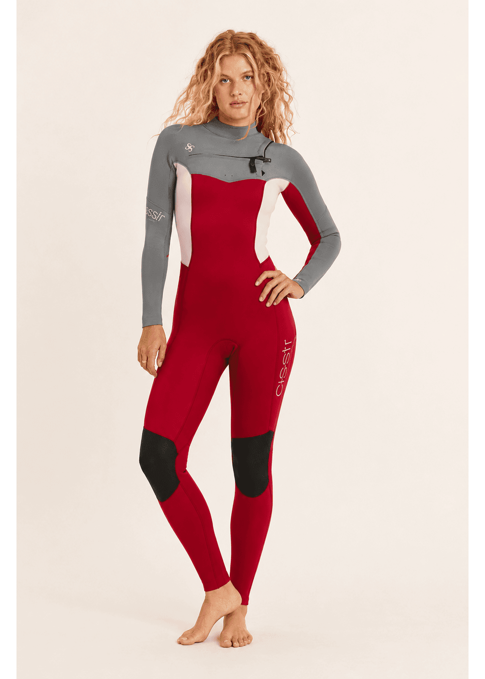 Sisstr Seven Seas 3/2 Chest Zip Full Suit, Red - Stoke Outlets