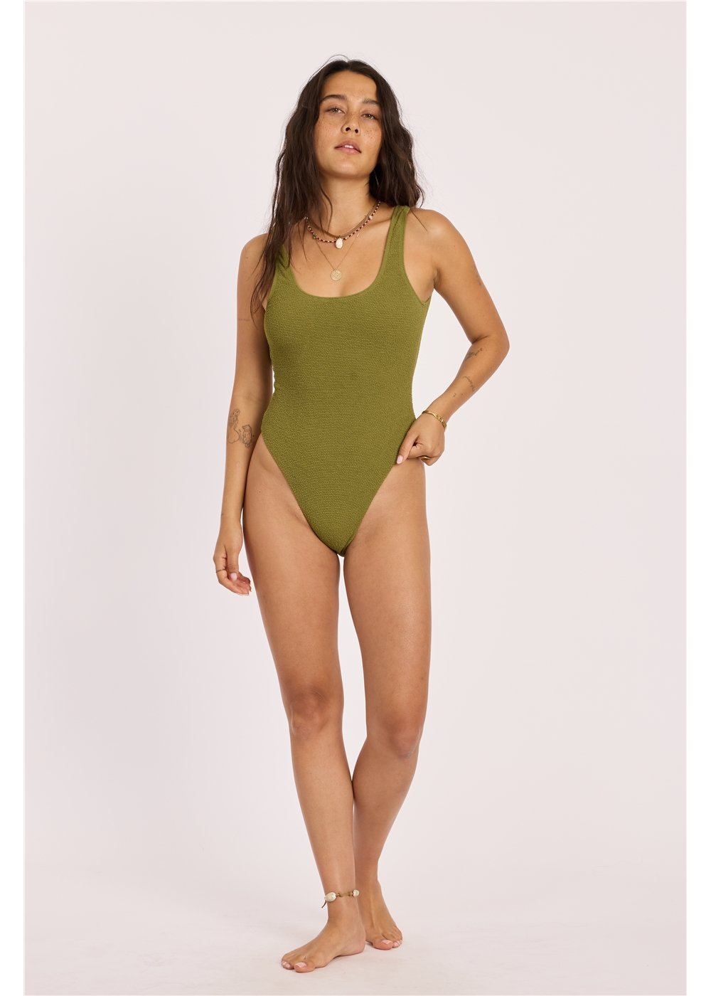 Sisstr Shore Thing Cheeky One Piece, Seaweed - Stoke Outlets