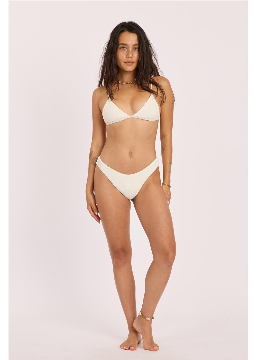 Sisstr Shore Thing High Hip Swim Bottom, Sea Salt - Stoke Outlets