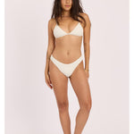 Sisstr Shore Thing High Hip Swim Bottom, Sea Salt - Stoke Outlets