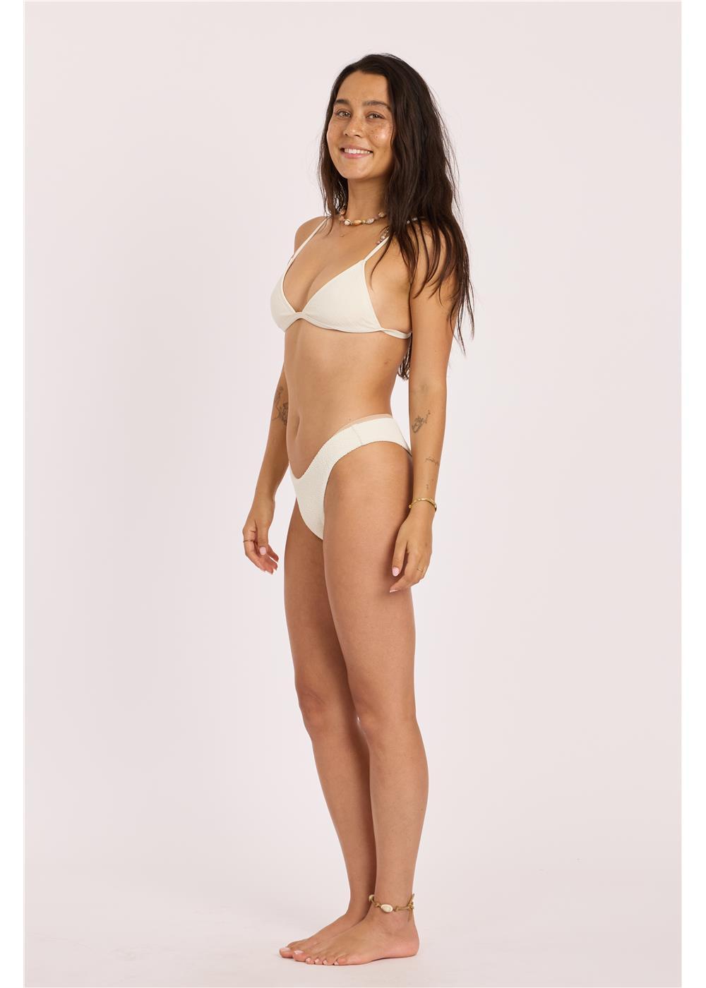 Sisstr Shore Thing High Hip Swim Bottom, Sea Salt - Stoke Outlets