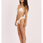 Sisstr Shore Thing High Hip Swim Bottom, Sea Salt - Stoke Outlets