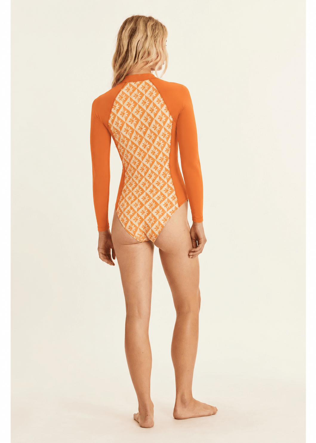 Sisstr Summer Seas 1mm Long Sleeve Cheeky Spring Wetsuit, Orange - Stoke Outlets