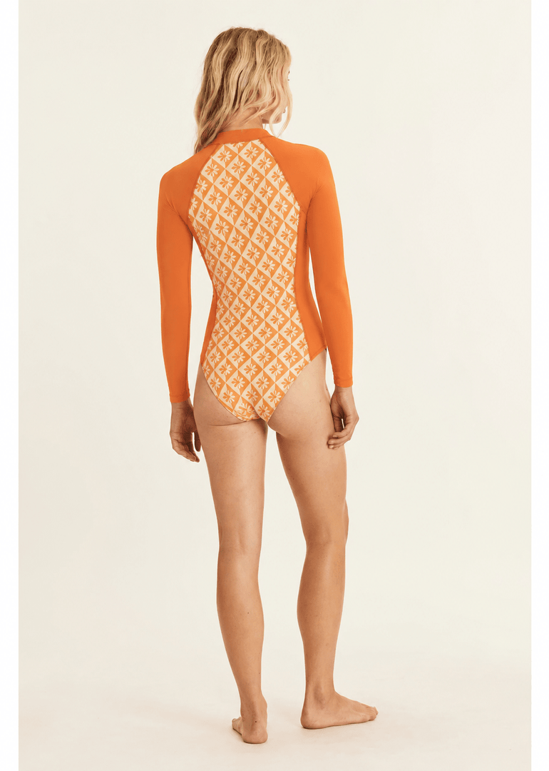 Sisstr Summer Seas 1mm Long Sleeve Cheeky Spring Wetsuit, Orange - Stoke Outlets