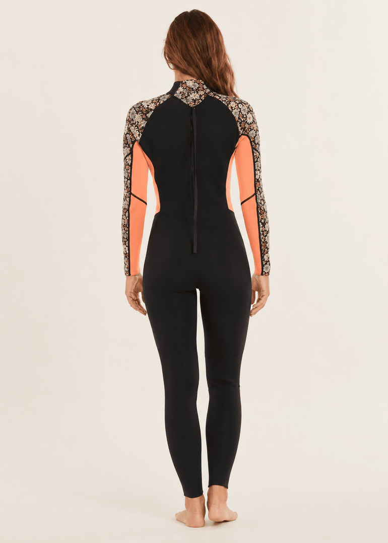 Sisstr Summer Seas 3/2 Print Back Zip Full Suit, Black - Stoke Outlets