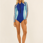 Sisstr Summer Seas Long Sleeve Cheeky Wetsuit, Baja Blue - Stoke Outlets