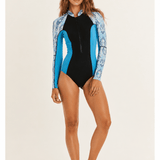 Sisstr Summer Seas Long Sleeve Cheeky Wetsuit, Ocean - Stoke Outlets