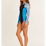 Sisstr Summer Seas Long Sleeve Cheeky Wetsuit, Ocean - Stoke Outlets