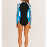 Sisstr Summer Seas Long Sleeve Cheeky Wetsuit, Ocean - Stoke Outlets